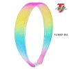 Translucent Neon Rainbow Glitter Wide Hair Band