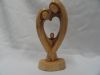 olive wood Holy Family in a heart statue
