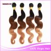Factory cheap wholeasle ombre brazilian virgin hair weave/weaving