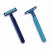 Sell Disposable Shaving Razor with Rubber Handle, Lubricant Strip and Twin