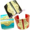 Lucite Resin bakelite wood bangles