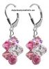 A11779V - Earrings - Crystal Shades Of Pink Leverbacks