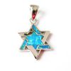 Star of David silver opal pendant