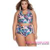 Print Plus Size High Waist Swimsuit