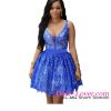 Blue lace dress fashion