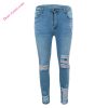 women clothing manufacturer Light Blue Destroyed Skinny Jeans for Women