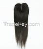 Brazilian Straight Human Hair Lace Closure Bleached Knots Middle Part Lace Top Closure With Natural Color Hair