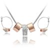 Authentic Austrian clear crystal gold plated love memory jewelry set