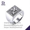 fashion jewelry for men Fluer de lis flower CZ 925 sterling silver rings