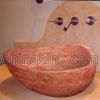 Sell red travertine art stone sink bathroom project 158