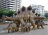 Outdoor plaza stegosaurus model