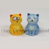 HL4153-Ceramic bllue and yellow cat salt and pepper/kitchenware