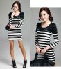 Sell Black / White Knit Stripe Fashion Dress