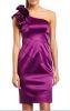 Sell one shoulder purple satin dress