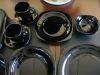 Black opal glass/black dinnerware