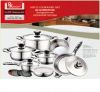 16pcs stainless steel wide edge cookware set stock for sales