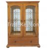 Pine wood living room furniture display cabinet