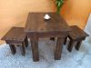 Rustic Dining Table with two benches