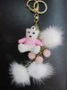 diamond with feather bear pendant