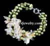 Elegant Freshwater Pearl Bracelet Crystal Jewelry, 50 Pcs/Lot