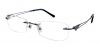 gray metal frame rimless rectangle glasses