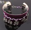 antic silver bangles bracelet with lint style