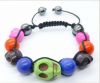 Sell  candy color  shamballa skull bead bracelets