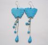 Natural Blue Turquoise Butterfly Earrings