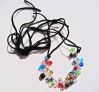 Austria Crystal and Leather Strand Necklace