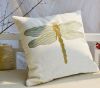 Sell dragonfly embroidered linen cushion