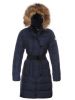 Mon-cler Down Long Blue Fur Cap And Waistband Women Coats