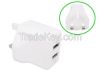 2 USB Port UK Plug 2A AC Power Travel Home Wall Charger Adapter For iPhone Samsung LG HTC