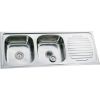 double bowl stainless steel sink