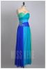 Sell silk strapless embroidery blue party/prom/long dresses