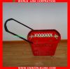 wheeled single handle plastic basket