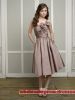 Satin A-line Straps Knee-length Junior Beidesmaid Dresses