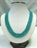 Sell Natural Turquoise Round Beads Three Rows Necklace