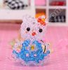 Sell diy beaded cute KT cat 4mm bicone crystal animal iphone charm