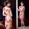 Sell real silk red chinese traditional cheongsam, wedding evening dress