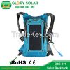 hot selling solar backpack with waterbag for hiking and camping
