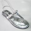 Silver beautiful flat heel PU women sandal
