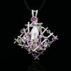 Real 925 Silver Jewelry Pendant with Natural Pearl and CZ