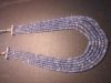 Blue  beads' 6 layer Necklace, Fine assorted beads