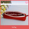 Samll fashion Red round felt gift pencil bag