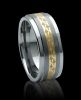 Sell Tungsten wedding ring for men brushed gold inlaidTS8G004