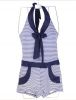 Sell One Piece Stripe Printed Halter Swimwear