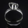 round shaped glass perfume bottle with transparent cap