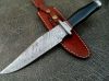 Damascus custom hand made Damascus  knifes with buffalo horn with Leat