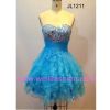 Short Pleated Beading Net Prom Dresses