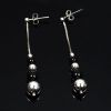 Sell wholesale 925 sterling silver beaded black onyx earrings